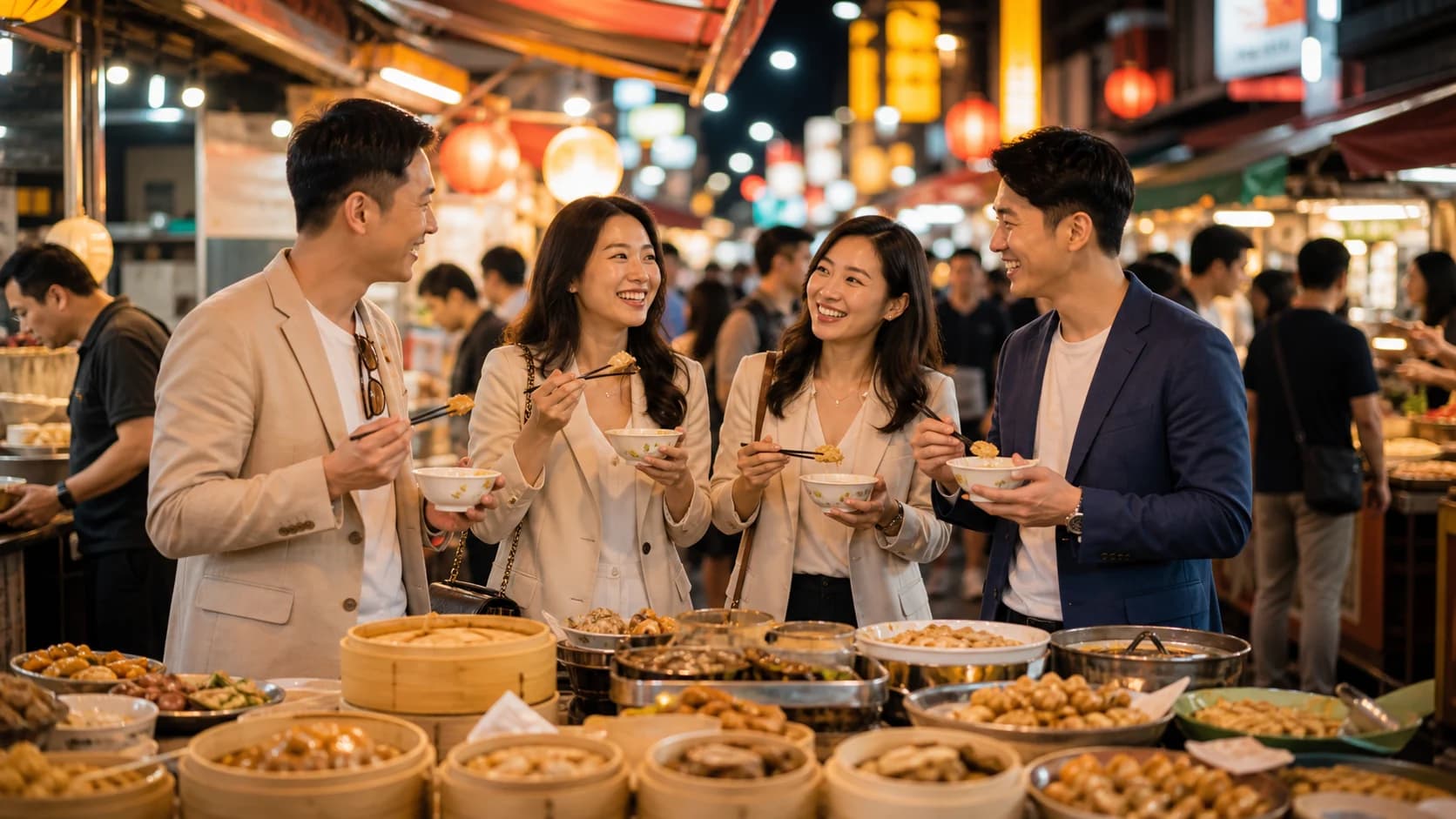 อาหารไต้หวัน Night Market & Din Tai Fung สำหรับทริปองค์กรไต้หวัน